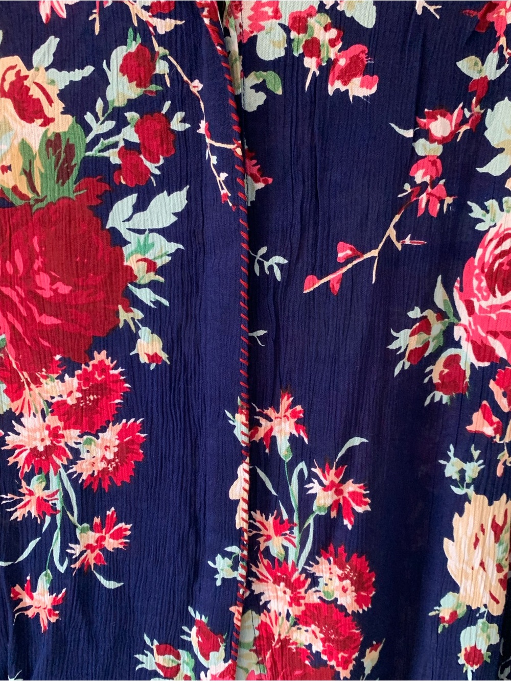 April Cornell Navy Floral Collared Sleeveless Blouse - Picture 4 of 11